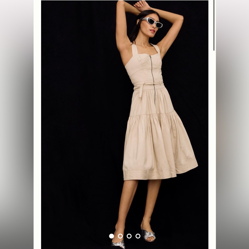 Anthropologie Pilcro Tiered Square-Neck Midi Dress Size 12
